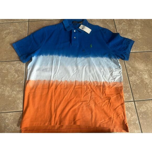 NWT Polo Ralph Lauren XL Ombre Mesh Polo Multi Classic Fit - Picture 1 of 6